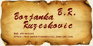 Borjanka Ružesković vizit kartica